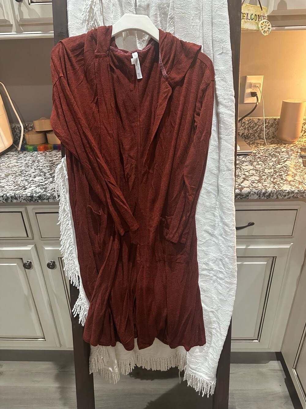 Gilligan O'Malley Red Long Sleeve Hooded Duster Cardigan